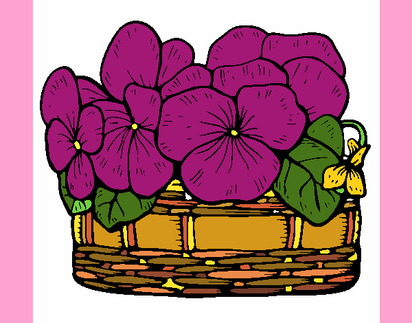 Desenho Cesta de flores 12 pintado por lilica9