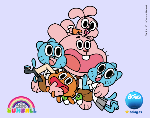 Desenho Gumball e amigos felizes pintado por fernanda34
