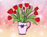 Desenho Jarro de tulipa pintado por cledna 