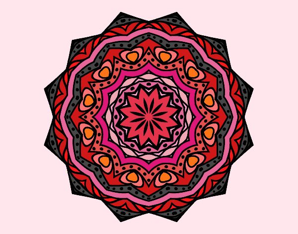 Desenho Mandala com estrato  pintado por janett