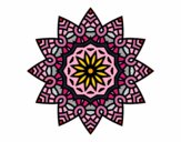 Desenho Mandala estrela floral pintado por janett