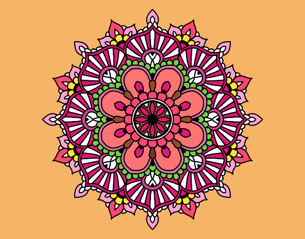 Desenho Mandala flash floral pintado por cledna 