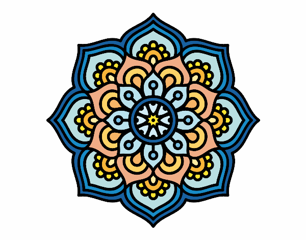 Desenho Mandala flor de la concentração pintado por janett