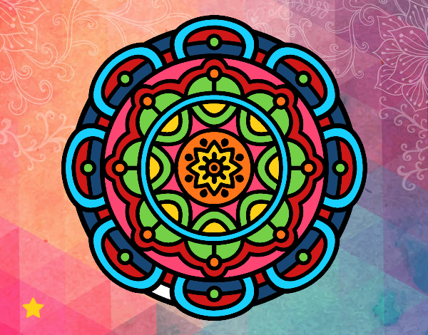 Desenho Mandala para relaxamento mental pintado por Marynigth