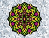 Desenho Mandala simetria simples pintado por Pelhon