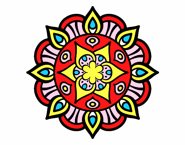 Desenho Mandala vida vegetal pintado por cledna 