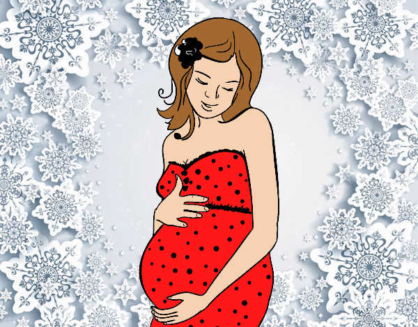 Desenho Mulher gravida feliz pintado por Leticiab