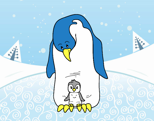  Pinguim com seu bebê