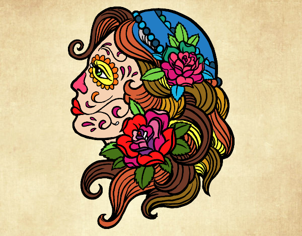 Desenho Tatuagem de Catrina pintado por lilica9