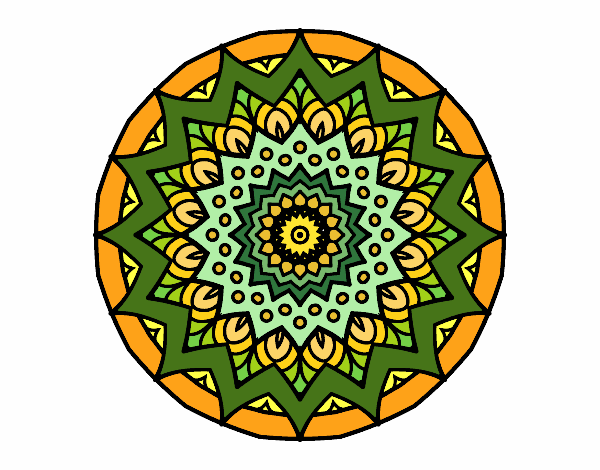 Desenho Crescente mandala pintado por janett