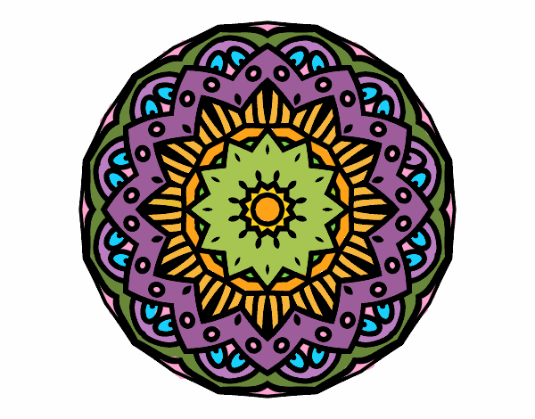 Desenho Mandala modernista pintado por janett