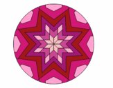 Desenho Mandala mosaico estrela pintado por janett