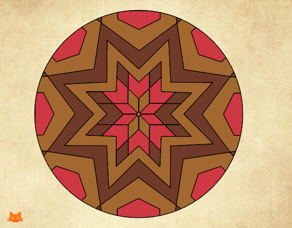 Desenho Mandala mosaico estrela pintado por Nauan