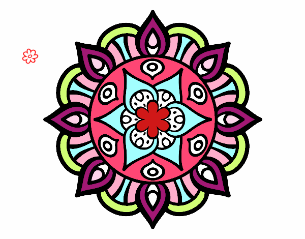 Desenho Mandala vida vegetal pintado por angef