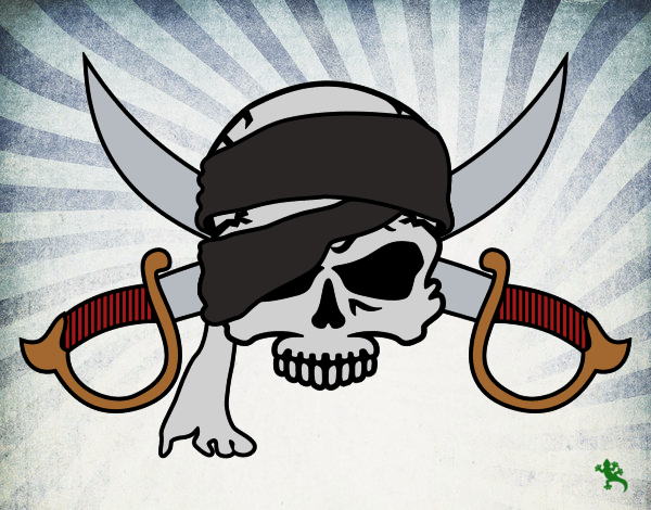 Desenho Símbolo pirata pintado por Nauan