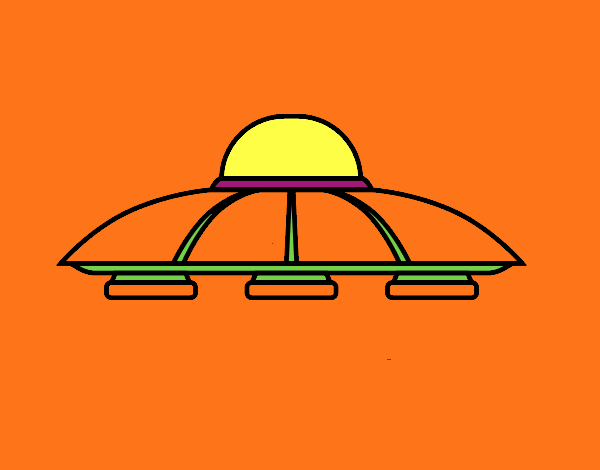Desenho UFO aliens pintado por Valdenia