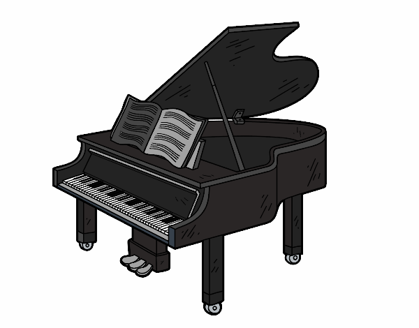 Um piano de cauda aberto