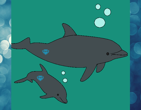 Desenho Golfinhos pintado por hinary