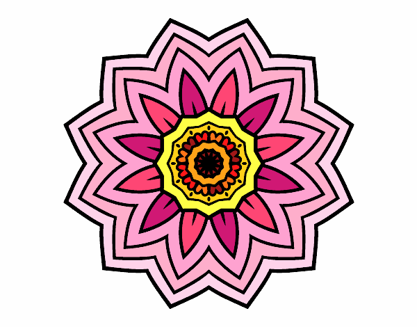 Desenho Mandala flores de girassol pintado por Lizz