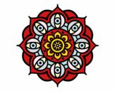 Desenho Mandala olhos pintado por janett