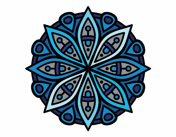 Desenho Mandala para a concentração pintado por Lizz