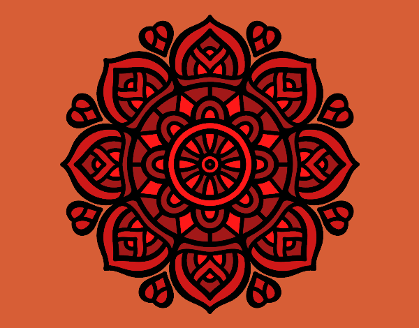 Desenho Mandala para a concentração mental pintado por Lizz