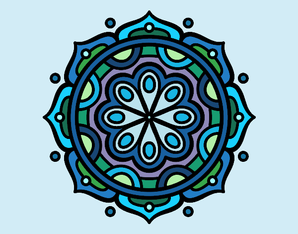 Desenho Mandala para meditar pintado por Lizz