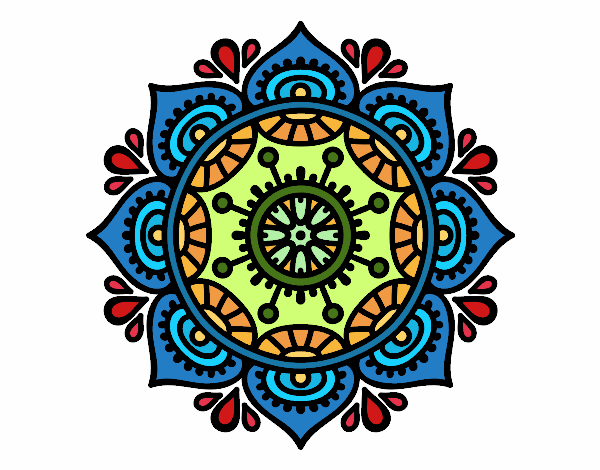 Desenho Mandala para relaxar pintado por janett