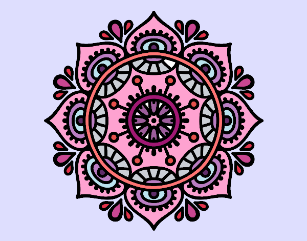 Desenho Mandala para relaxar pintado por Lizz