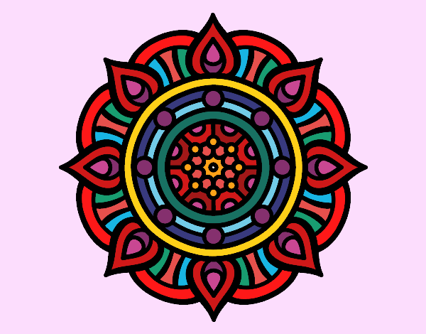 Desenho Mandala pontos de incêndio pintado por Lizz