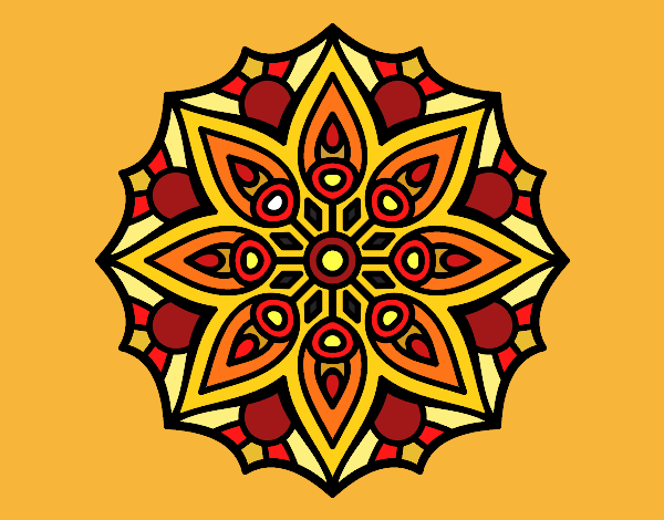 Desenho Mandala simetria simples pintado por Lizz