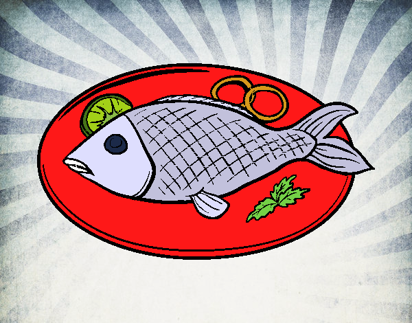 Desenho Placa de peixes pintado por LLL321