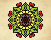 Desenho Mandala Corações árabes pintado por cledna 