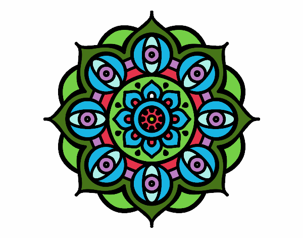 Desenho Mandala olhos pintado por OZAA