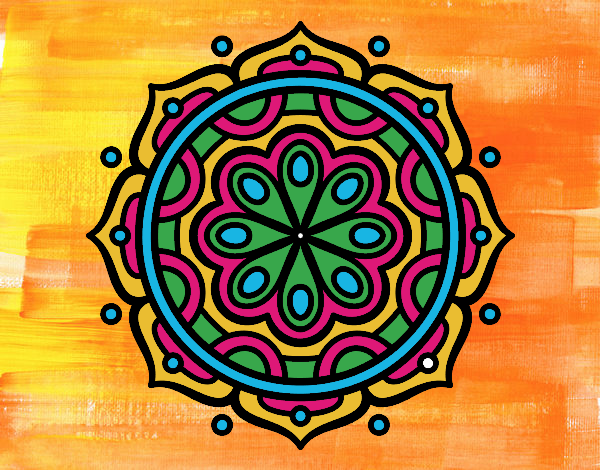 Desenho Mandala para meditar pintado por OZAA