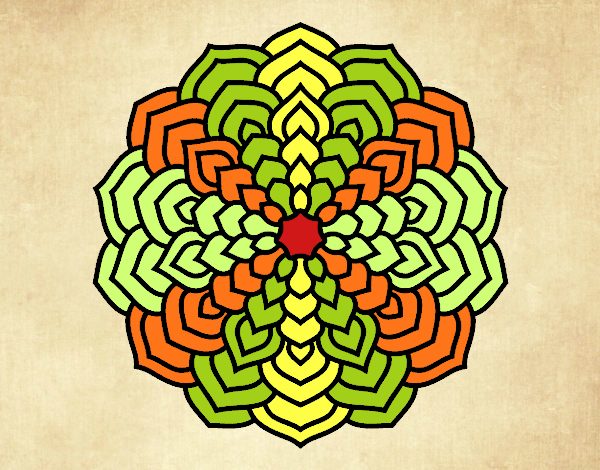 Desenho Mandala pétalas de flores pintado por Arteando