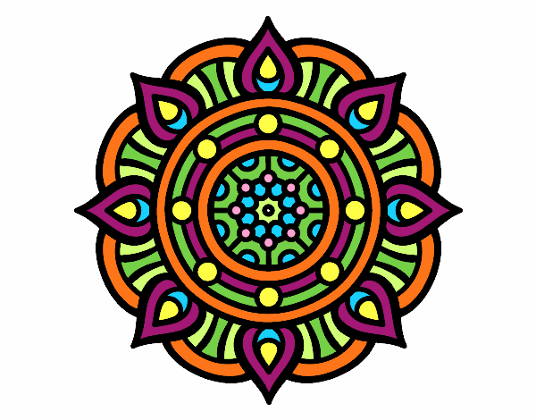 Desenho Mandala pontos de incêndio pintado por OZAA