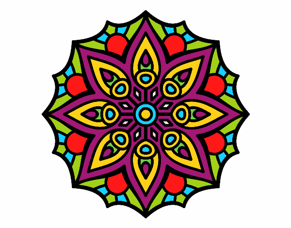 Desenho Mandala simetria simples pintado por OZAA
