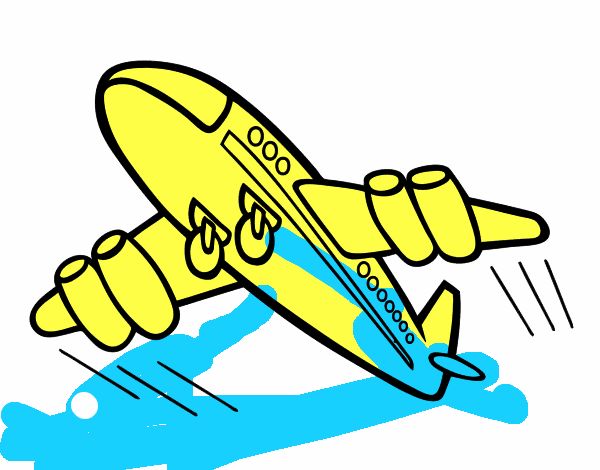 Desenho Aeroplano rápido pintado por GLOBA