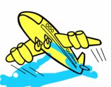 Desenho Aeroplano rápido pintado por GLOBA
