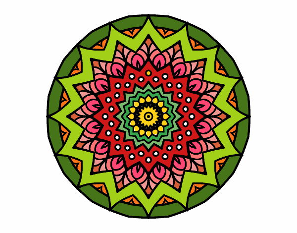 Desenho Crescente mandala pintado por janett