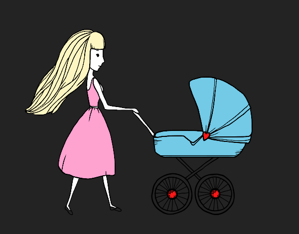  Mãe com carrinho de criança