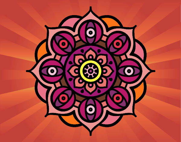 Desenho Mandala olhos pintado por ylime