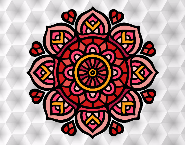 Desenho Mandala para a concentração mental pintado por LLL321