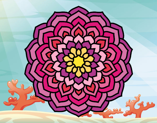 Desenho Mandala pétalas de flores pintado por OZAA