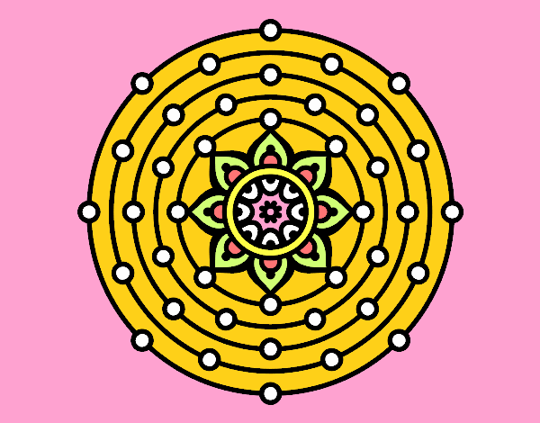 Desenho Mandala sistema solar pintado por ylime