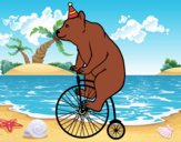Desenho Urso em uma bicicleta pintado por LLL321