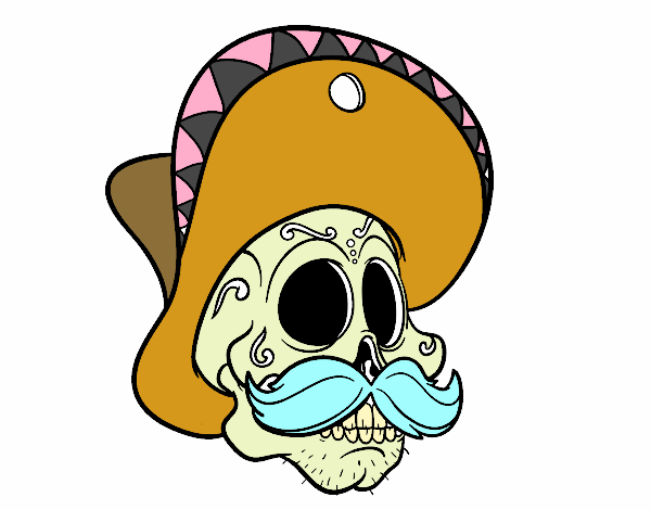 Caveira mexicana com bigode