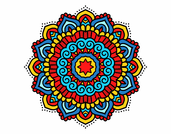 Desenho Mandala estrela decorada pintado por MI10