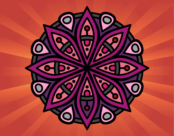 Desenho Mandala para a concentração pintado por Karmem 